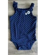 Carters Infant Girls Floral Bodysuit-6M/Navy Blue - £7.98 GBP