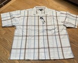 White Plaid Button Short Sleeve Shirt Sz 5XL NOS Regal Wear Mens NEW - £10.61 GBP