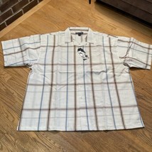 White Plaid Button Short Sleeve Shirt Sz 5XL NOS Regal Wear Mens NEW - $13.49