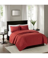 Madison Park Mansfield 3-Pc King/Cal King Coverlet Set, Red - £43.01 GBP