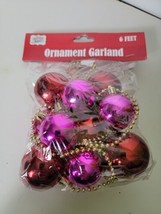 6 Feet Of Deadstock Ornament Garland Christmas House NOS NIP - $14.42