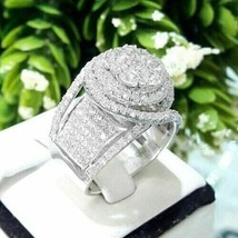 3.20Ct 14K Weiß Beschichtet Simulierte Damen / Diamant Verlobung Hochzeit Ring - £120.59 GBP