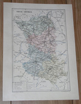 1887 Original Antique Map Of Department Of DEUX-SEVRES Niort / France - £16.85 GBP