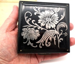 Vintage Rex 5th Avenue Powder Compact with Sterling Silver Deposit Flora... - $259.99