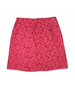 Womens NEW YORK &amp; COMPANY Pink Embroidered Flower Lace Floral Skirt Size 6 - $14.84