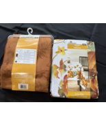 2pc Lot Celebrate Vinyl Tablecloth Harvest Painted Botanical Patchwork 5... - €20,33 EUR