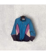 Vtg Windbreaker 80s Color Block Women&#39;s M Purple, White, Blue ~Bold Spir... - $355.43 MXN