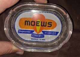 Vintage Moews Hybrid Seed Corn Farm Feed Advertising Glass Ashtray - £22.15 GBP