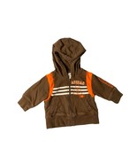 Adidas Boys Infant Baby Size 3 months Hoodie Sweatshirt Brown Orange Lon... - $13.85