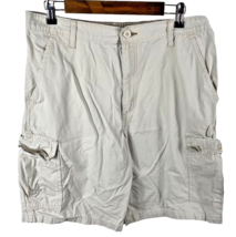 Wrangler Cargo Shorts Size 34 Mens 100% Cotton Light Khaki Beige Pockets - £21.66 GBP