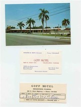 Goff Motel Postcard Receipt Business Card Dixie Highway US 1 Melbourne Florida  - £14.70 GBP