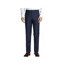 Men Renoir Flat Front Pants 100% Wool Super 140's Classic Fit 508-19 Navy Blue image 11