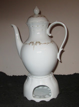 AK. Kaiser Porcelain Teapot / Coffee Pot, With Lid, Warmer Base  Gold Tr... - $134.40