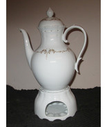 AK. Kaiser Porcelain Teapot / Coffee Pot, With Lid, Warmer Base  Gold Tr... - €117,85 EUR