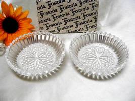  1834 Vintage 2 pc Fostoria Glass Floral Coaster Set - £16.08 GBP