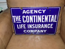 Vintage Agency Continental Life Insurance Company Porcelain Sign - $6,919.41 MXN