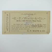 E.P. Waite &amp; Co Trade Card Coupon Crayon Portrait Artists New York Antiq... - $9.99