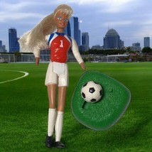 Sealed McDonald Happy Meal Toys Soccer Barbie Figurine w/base 1999 2&quot; x 5&quot; - $14.50