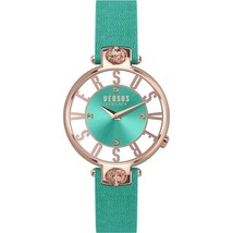 Versus VSP490418 Women&#39;s Turquoise Leather Strap Watches - $106.99