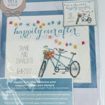 Dimensions Counted Cross Stitch Kit HAPPILY EVER AFTER Wedding Announcement Heck - £8.42 GBP