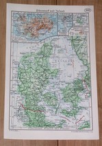 1937 Original Vintage Map Of Denmark / Iceland - £13.41 GBP