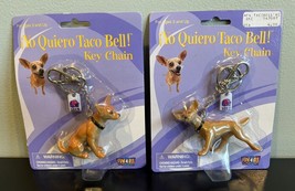 VTG Lot Of 2 Taco Bell Chihuahua Dog Sitting Key Chain 1998 Fun 4 All Gidget NOS - £13.49 GBP