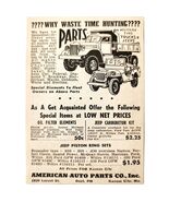 1947 American Auto Parts Military Trucks Jeeps Advertisement Automobilia... - €17,16 EUR