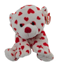 Dreamsy Pluffie TY Beanie Baby Teddy Bear Pluffies Red White Heart Valen... - $24.94