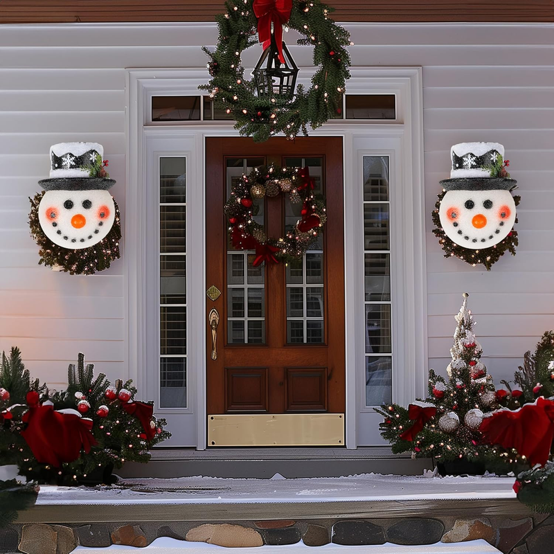 FUNPENY 2 Pack Snowman Christmas Porch Light Covers 12 Inch, Christmas Outdoor D Item image 3