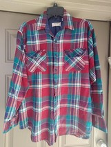 Vintage 80&#39;s Men&#39;s Flannel Wool Shirt 100% Acrylic SZ M ROYAL CHOICE - £18.39 GBP