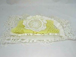 Lot Vintage Linens Linen Doily 48453 Table Runner Dresser Scarf Crochet  - £15.77 GBP