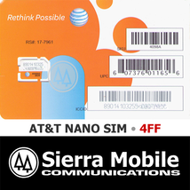 2x At&amp;T Nano Sim Card 4FF • Gsm 4G Lte • New Genuine • With Usps Tracking - £6.15 GBP