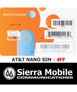 2x AT&amp;T NANO SIM Card 4FF • GSM 4G LTE • NEW Genuine • WITH USPS TRACKING - £6.26 GBP