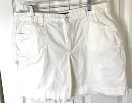 Gloria Vanderbilt Casual Shorts Womens 16 White Cotton Blend Pockets Bel... - £11.22 GBP