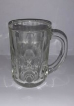 Vintage Thumbprint Beer Stein Mug With handle Clear Glass 12oz - £6.33 GBP