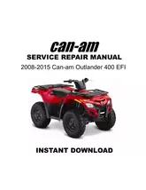 2008-2015 Can-Am Outlander 400 EFI Service Repair Workshop Manual - $21.12 CAD