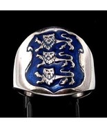 Sterling silver English Flag ring Three Lions coat of arms England with ... - £57.48 GBP+