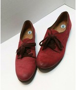 Naya Tiber Women&#39;s Sz 6 M RED Leather Flats Tie Up Oxfords Shoes NICE!! - $40.69 CAD
