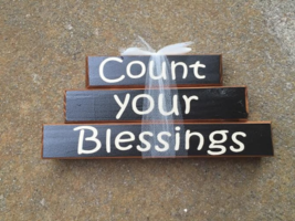 Primitive Wood Blocks  29SB Count Your Blessing Stacking Block  set of 3  - £13.51 GBP