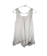 Tendenze Tank Top 100% Silk Blouse White Pink Polka Dot Sheer Silk NWT Med - $26.18