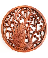 Elegant Peacock Hand Carved Wooden Wall Art Decoration - A Perfect Gift - $169.90