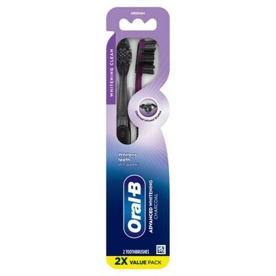 Oral-B 3D White Charcoal toothbrush, 2 count MEDIUM manual tootbrush pack Item image 7