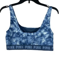 Victoria Secret PINK Large Ultimate Unlined Sports Bra Wireless Tie-Dye Blue - £14.85 GBP