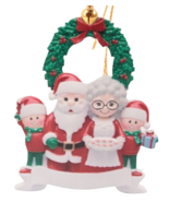 Personalized Christmas Family Ornament Family of 4 Santa Theme - $7.99
