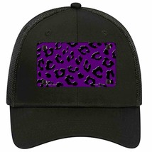 Purple Black Cheetah Novelty Black Mesh License Plate Hat - £23.24 GBP