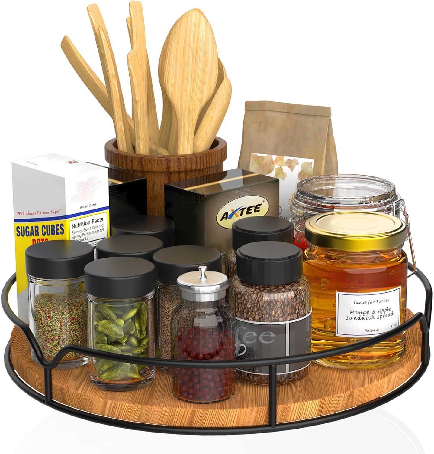 Lazy Susan Turntable Organizer For Cabinet Pantry Kitchen, Carbonized Black - $31.99