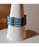 Magnetic Hematite Jewelry Necklace Bracelet Light Blue Hexagon Magnets - £11.33 GBP