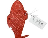 Red Fish Cast Iron Kitchen Bathroom Wall Coat Towel Hook - $13.86
