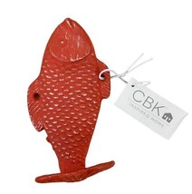 Red Fish Cast Iron Kitchen Bathroom Wall Coat Towel Hook - £10.89 GBP