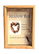 Shadow Box Wood Display Case Picture Frame 1&quot; Deep Collectibles Memorabi... - $18.39